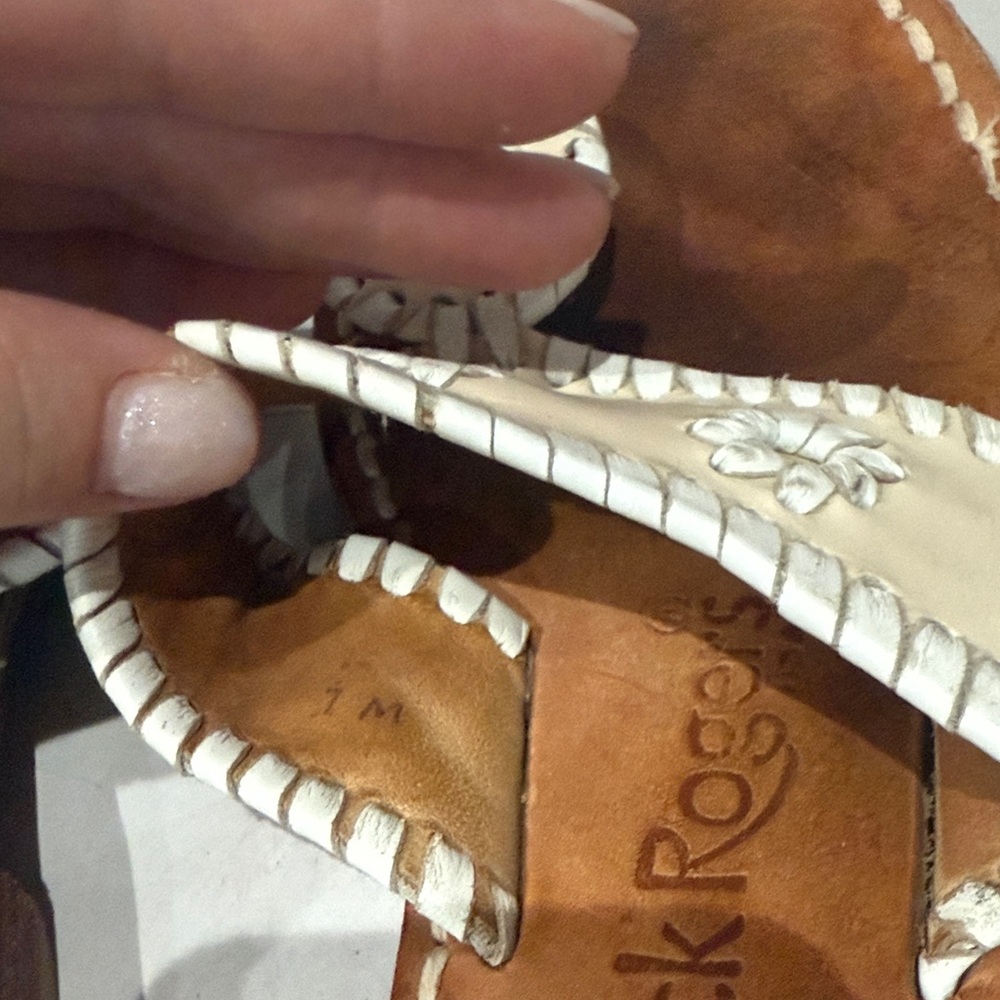 Jack Rogers Cream and Brown Sandals - Picture 4 of 5